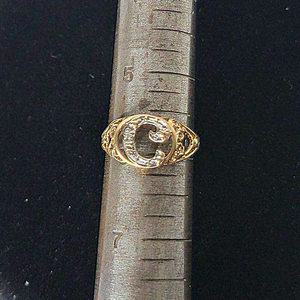 Vintage 10kt Yellow Gold Size 6‎ Letter C Ring 10k